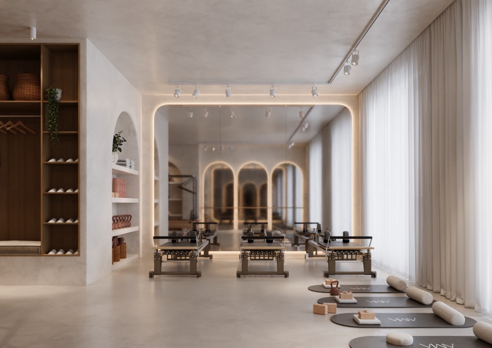 Studio Principal de Pilates com 3 Reformers e Espelho Panorâmico